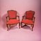 Red Cabriolet Armchairs, 1950, Set of 2 1