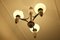 Lámpara de araña Art Déco de tres brazos con cuencos de alabastro y conos iluminados, años 90, Imagen 6