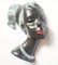 Masque Visage de Femme Mid-Century Sculpture Murale en Céramique, Allemagne, 1968 8