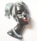 Mid-Century Wall Ceramic Sculpture Woman Face Mask, Germany, 1968 8