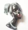 Mid-Century Wall Ceramic Sculpture Woman Face Mask, Germany, 1968 7