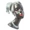 Mid-Century Wall Ceramic Sculpture Woman Face Mask, Germany, 1968, Image 1