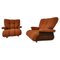 Mid-Century Modern Orange Armchairs, Italy, 1960s, Set of 2 2
