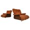Mid-Century Modern Orange Armchairs, Italy, 1960s, Set of 2 3