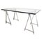 Mid-Century Modern Dining Desk in Chrome and Glass, Italy, 1970s, Image 9