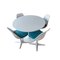 Mobilier de Salle à Manger Mid-Century Blanc avec Chaises Pivotantes par Maurice Burke pour Arkana, 1960s, Set de 5 1