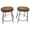 Italian Wicker and Wrought Iron Stools, 1950s, Set of 2, Image 1