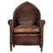 19th Century English Gothic Leather Armchair, 1870s 1