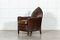 19th Century English Gothic Leather Armchair, 1870s, Image 3