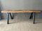 Vintage Brown Wooden Bench, Image 1