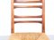 Esszimmerstühle aus Teak & Korbgeflecht mit Leiterrücken, 1960er, 4er Set 14