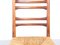 Teak & Wicker Dining Chairs with Ladder Back, 1960s, Set of 4, Image 14