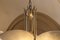 Lámpara de araña Art Déco con cuencos de alabastro en forma de pico y metal plateado mate, años 90, Imagen 23