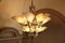Art Deco Kronleuchter mit schnabelförmigen Schalen aus Alabaster und Silber Matt Metall, 1990er 20