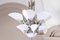 Art Deco Kronleuchter mit schnabelförmigen Schalen aus Alabaster und Silber Matt Metall, 1990er 2