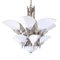 Art Deco Chandelier with Beak Shaped Alabaster Bowls and Silver Matt Metal, 1990s, Image 1