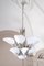 Art Deco Chandelier with Beak Shaped Alabaster Bowls and Silver Matt Metal, 1990s, Image 5