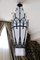Long Art Deco Octagonal Chandelier with Glass and Black Metal Mount, 1990s, Image 3