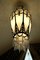 Long Art Deco Octagonal Chandelier with Glass and Black Metal Mount, 1990s 8