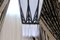 Langer achteckiger Art Deco Kronleuchter mit Glas & schwarzer Metallhalterung, 1990er 5