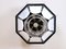 Art Deco Octagonal Chandelier with Glass and Black Metal Mount, 1990s, Image 4
