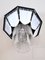 Art Deco Octagonal Chandelier with Glass and Black Metal Mount, 1990s 3