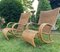 Grands Fauteuils de Jardin Mid-Century en Rotin et Osier, 1970s, Set de 2 3