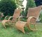 Large Mid-Century Rattan and Wicker Garden Lounge Chairs, 1970s, Set of 2 3