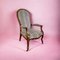 Voltaire Armchair Laying White in Walnut, 1860 1
