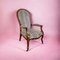 Voltaire Armchair Laying White in Walnut, 1860, Image 1