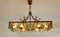 Chandelier in Bronzed Metal and Pounded Glass from Poliarte, 1970s 3