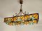 Chandelier in Bronzed Metal and Pounded Glass from Poliarte, 1970s 11