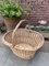 Large French Willow Wicker Basket with Handle, 1960s 2