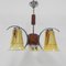 Art Deco Hanging Lamp with 3 Glass Shades, 1930s 6