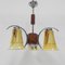 Art Deco Hanging Lamp with 3 Glass Shades, 1930s, Image 6