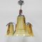 Art Deco Hanging Lamp with 3 Glass Shades, 1930s, Image 12