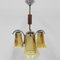 Art Deco Hanging Lamp with 3 Glass Shades, 1930s, Image 1