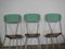 Green Formica Chairs, 1960s, Set of 6 6