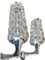 Mid-Century Lead Crystal Glass and Nickel Wall Sconces, 1960s, Set of 2, Image 7