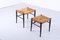 Italienische Black & Rush Hocker im Stil von Gio Ponti, 1960er, 2er Set 3