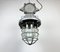 Lámpara colgante industrial grande en forma de jaula de aluminio fundido, años 70, Imagen 9