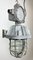 Lámpara colgante industrial grande en forma de jaula de aluminio fundido, años 70, Imagen 7