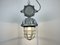 Lámpara colgante industrial grande en forma de jaula de aluminio fundido, años 70, Imagen 15