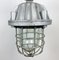 Lámpara colgante industrial grande en forma de jaula de aluminio fundido, años 70, Imagen 4