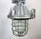 Lámpara colgante industrial grande en forma de jaula de aluminio fundido, años 70, Imagen 13