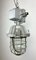 Lámpara colgante industrial grande en forma de jaula de aluminio fundido, años 70, Imagen 12