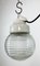 Vintage White Porcelain Pendant Light with Ribbed Glass, 1970s, Image 8