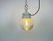 Vintage White Porcelain Pendant Light with Ribbed Glass, 1970s, Image 13