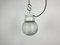 Vintage White Porcelain Pendant Light with Ribbed Glass, 1970s, Image 2
