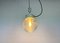 Vintage White Porcelain Pendant Light with Ribbed Glass, 1970s 12